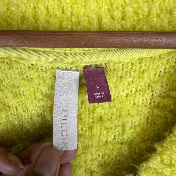 Pilcro by Anthropologie Women's Sherpa Sweater Top Size Large Boho Stretch - Picture 5 of 8